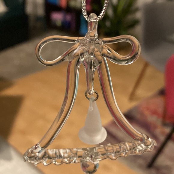Clear Glass with Frosted Glass Bell Christmas Ornament - Picture 3 of 6